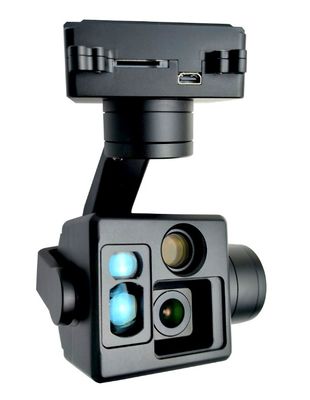 Two fixed focal length EO +1100m LRF Small Gimbal Camera