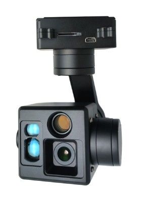 Two Fixed Focal Length EO +1100m LRF Small Gimbal Camera Output