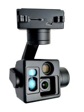 Two Fixed Focal Length EO +1100m LRF Small Gimbal Camera Output