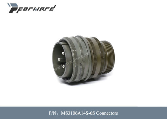 13A 6 Position Aviation Parts MS3106A14S-6S Connectors พิกัดกระแสไฟ 13A