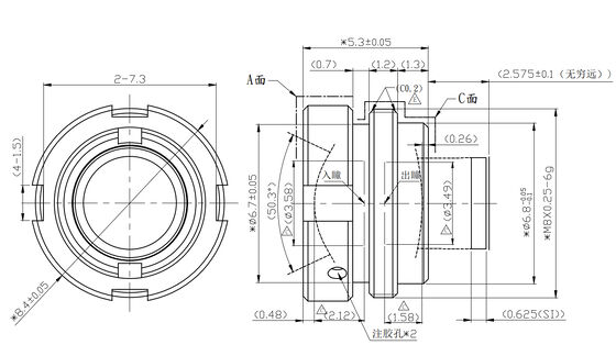 FWD-4.3 4.3mm F1.2 256×192@12μm LWIR โมเตอร์ซูมเลนส์ความยาวคลื่น 8-12 μm สําหรับการถ่ายภาพทางความร้อน