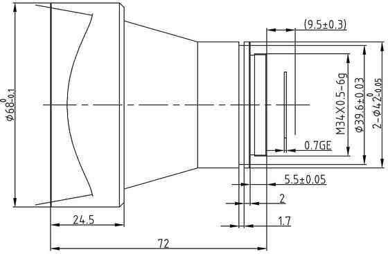 FWD-55 55mm F1.0 1280×1024@12μm LWIR โมเตอร์ซูมเลนส์ความยาวคลื่น 8-12 μm สําหรับการถ่ายภาพทางความร้อน